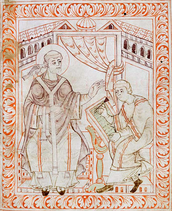 グレゴリオ聖歌を指示する聖グレゴリウス1世