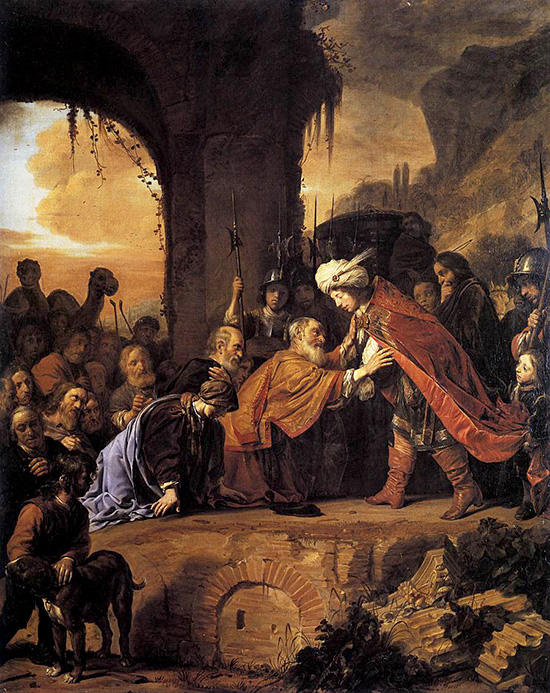 エジプトにて父と兄弟を迎え入れるヨセフ