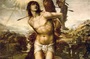 聖セバスティアヌスの殉教。女性だけでなく、男性にも人気!