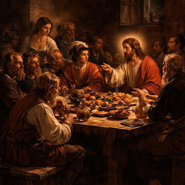 徴税人と罪人を招いたマタイの家