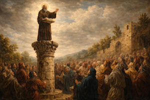 今日の聖人は聖シメオン（柱の行者）｜柱の上で厳格な修行をした修道者［1月5日］